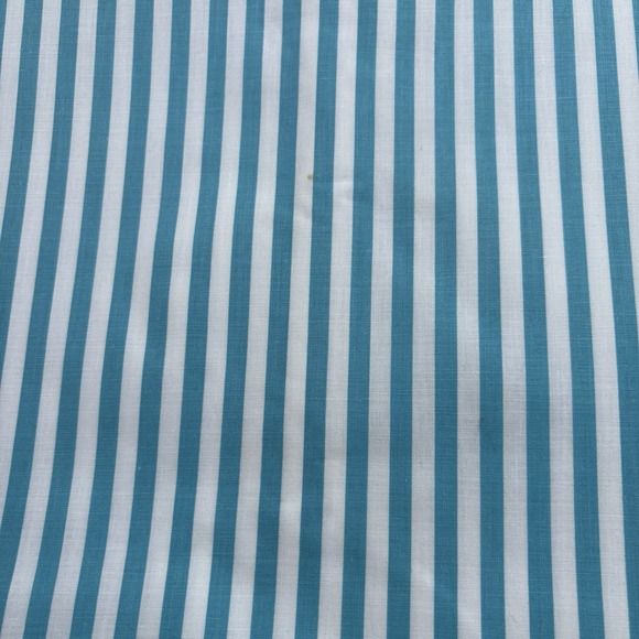 Vintage 10+Yds Blue & White Striped Cotton Muslin Fabric 38" W Uncut Mid-Century - Picture 5 of 5